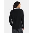 thumbnail image 3 of Time and Tru Women's Ribbed Panel V-Neck Sweater with Long Sleeves, Midweight, Sizes XS-XXXL, 3 of 5