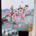 thumbnail image 2 of Window Stickers - 1 Stunning Pink Flower Pattern Decorative Static Cling Stickers to Prevent Birds from Colliding in Your Windows, 2 of 5