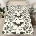 thumbnail image 2 of Manfei Halloween Bat Full Size Sheets, Vintage Floral Flower Bed Sheets, Hippie Wildlife Sheet Sets, Microfiber Bedroom Decor 4pcs, 2 of 7