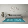 thumbnail image 3 of Ahgly Company Indoor Square Oriental Light Blue Industrial Area Rugs, 6' Square, 3 of 4