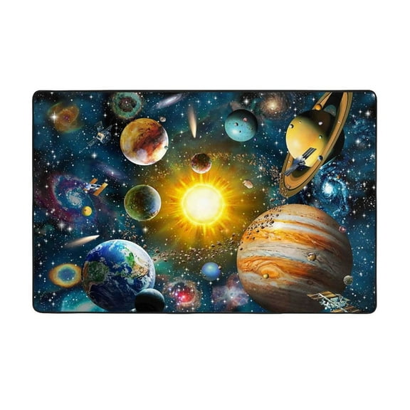 Area Rugs For Living Room Decor - Space Planet Anti Slip Throw Washable Rugs 3x5 For Bedroom, Soft Indoor Carpet For Bedroom Living Room 60x39In