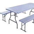 thumbnail image 1 of Picnic Table and Bench Cover Waterproof Tablecloth with Bench Cover Wipeable Rectangle Picnic Tablecloth for 30 ×72in Table Elastic Picnic Bench Covers for 12×72in Bench Indoor Outdoor, 1 of 11
