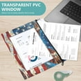 thumbnail image 4 of Wobogo American Flag Bald Eagle A4 Size Clear Polyester File Pocket Set of 2 Zipper Home Work Office Organizer, 4 of 7
