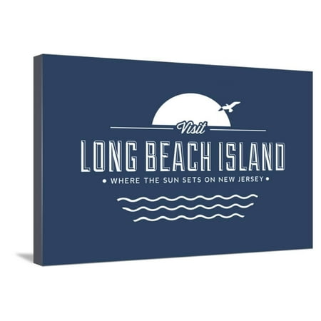 Visit Long Beach Island - Where the sun sets on New Jersey Stretched Canvas Print Wall Art By Lantern (Best Towns To Visit In New Jersey)
