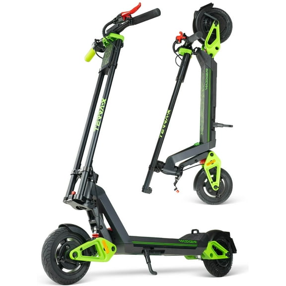 Electric Scooter for Teens and Adults Ages 13 – 15.5 MPH Max Speed, 12.4 Mile Range – Folding Frame, Suspension, Solid 8" Tires – Madd Gear Terra-X