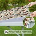 thumbnail image 6 of Beige Chicken Floral Pattern Square Fitted Tablecloth with Elastic Edge,Square Table Cover,Washable Elastic Table Cover for Home Kitchen Party Decor 36"x36", 6 of 6