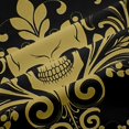 thumbnail image 5 of Homewish Black Gold Skull Kitchen Curtains,Vintage Damask Black Out Curtains Pack of 2 (42x63 Each),Halloween Living Room Curtains, 5 of 6