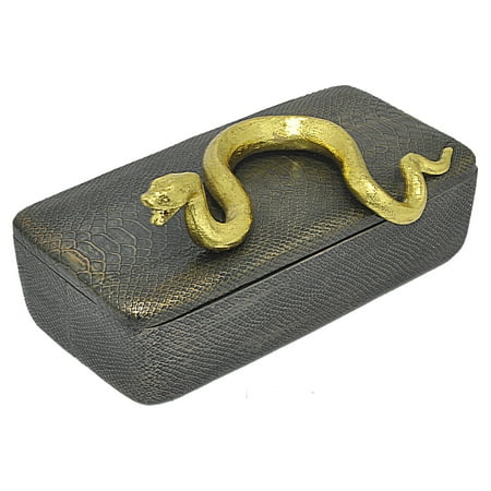 three hands resin box with gold snake detail black walmart com