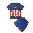 thumbnail image 1 of Niños Casual Chándal Verano Mangas cortas Capa de dibujos animados Niños Spiderman Superhéroe Ropa Trajes Niños Iron Man Tops Pants3Y Tag-110 Gao Jinjia LED, 1 of 2