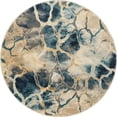 thumbnail image 1 of Unique Loom Mystic Modern Rustic Area Rug 5' x 5' Round Navy Blue/Beige, 1 of 1