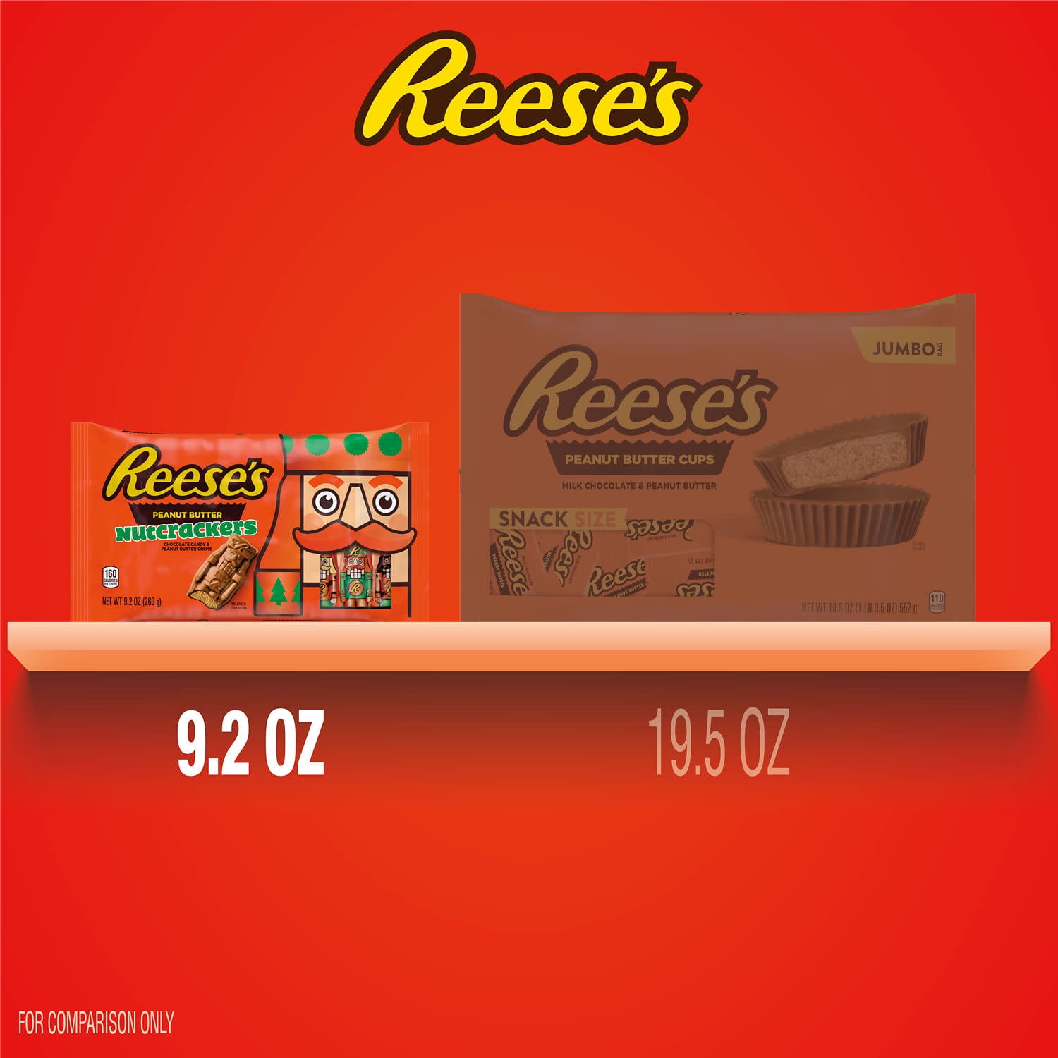 (2 pack) Reese's Chocolate Peanut Butter Creme Nutcrackers Christmas Holiday Candy Stocking Stuffers, Bag 9.2 oz