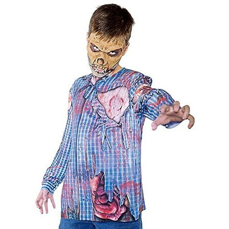 Zombie Photo Real Top Costume For Kids M