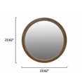 thumbnail image 3 of GDF Studio 23.26" Round Distressed Wood Beaded Wall Mirror, Farmhouse Vintage Accent Mirror, Bathroom, Natural, 3 of 7