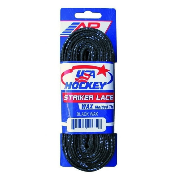 A&R Sports USA Hockey Striker Laces, Waxed 72" - Black