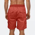thumbnail image 7 of Cargo Shorts for Men 7" Cotton Linen Breathable Multi-Pockets Drawstring Elastic Waist Short Pants Fathers Gift, 7 of 7