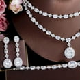thumbnail image 7 of Sparkly White CZ Multi Layer Costume Necklace Earrings Ring Bracelet Jewelry Set, 7 of 7