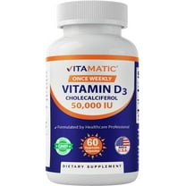 Vitamatic Vitamin D3 50,000 IU Once Weekly Dose, 1250 mcg, 60 Veggie Capsules