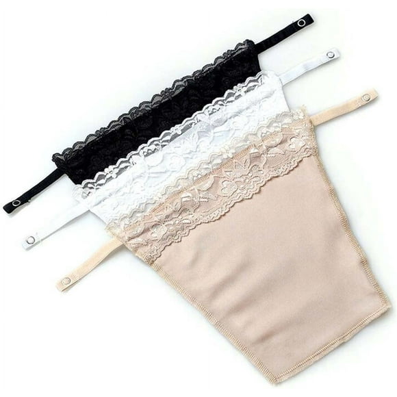 Becikitc Soutien-Gorge Caraco Simulé à Clipser en Dentelle pour Femme, Insert, Lot de 3, Taille Unique