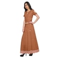 thumbnail image 3 of Moomaya Printed Cold Shoulder Cotton Crop Top Skirt Set Party Wear Ethnic Set, 3 of 6