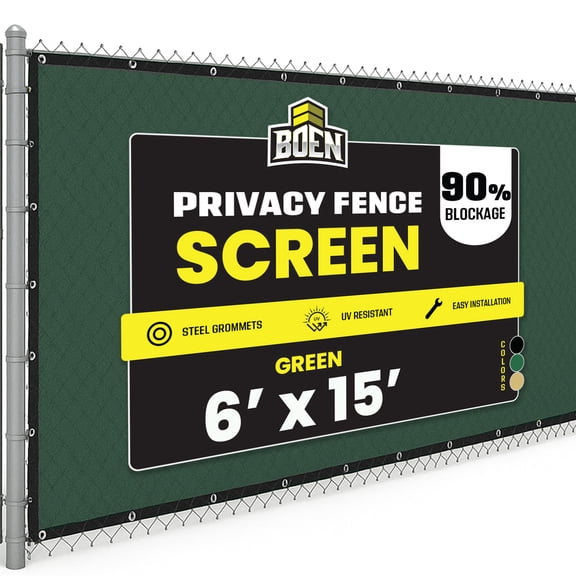 Privacy Screen Fence Netting Mesh Fabric Windscreen 6'x 15'Ft Green with Reinforced Grommets