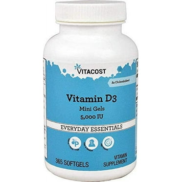 Vitacost Vitamin D3-5000 IU - 365 Softgels - Mini Gels