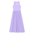 thumbnail image 4 of YEAHDOR Kids Girls Lyrical Dance Dress Modern Contemporary Costume Leotard Flowy Split Overlay Dress Dancewear Light Purple 10, 4 of 6