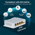 thumbnail image 4 of 4 Port POE Extender 10/100/1000Mbps 1 in 3 Out Gigabit PoE Extender 1 to 3 Network Switch Repeater for PoE Switch 1Pcs, 4 of 5