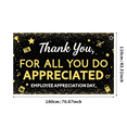 thumbnail image 3 of LUUFILx Black Background Banner with Gold Glitter Elements Thank You Message Employee Appreciation Day, 3 of 8