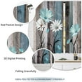 thumbnail image 5 of Teal Farmhouse Daisy Kitchen Curtains Wooden Flower Small Short Cafe Window Curtains Rustic Floral Butterfly Country Bathroom Drapes Treatment Tier Curtains 2 Panels (26x24 Inch), 5 of 6