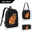 thumbnail image 4 of Prestonplayz Pizza Backpack Set, 3 Piece Backpack Set With Lunch Box Pen Box , High Capacity Bookbag Lunch Bag Pencil Case Workplace Travel, 4 of 8