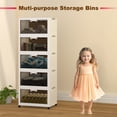 thumbnail image 6 of Wookon 5 Pack Clear Plastic Storage Bins with 3 Side Doors, Folding Residential Containers, 6 of 6
