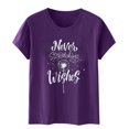 thumbnail image 4 of Blusas de Manga Corta para las Mujeres Divertida Impresión Cuello Redondo Camiseta Vintage, Blusas de Primavera para las Mujeres, 4 of 4