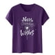 thumbnail image 4 of Blusas de Manga Corta para las Mujeres Divertida Impresión Cuello Redondo Camiseta Vintage, Blusas de Primavera para las Mujeres, 4 of 4