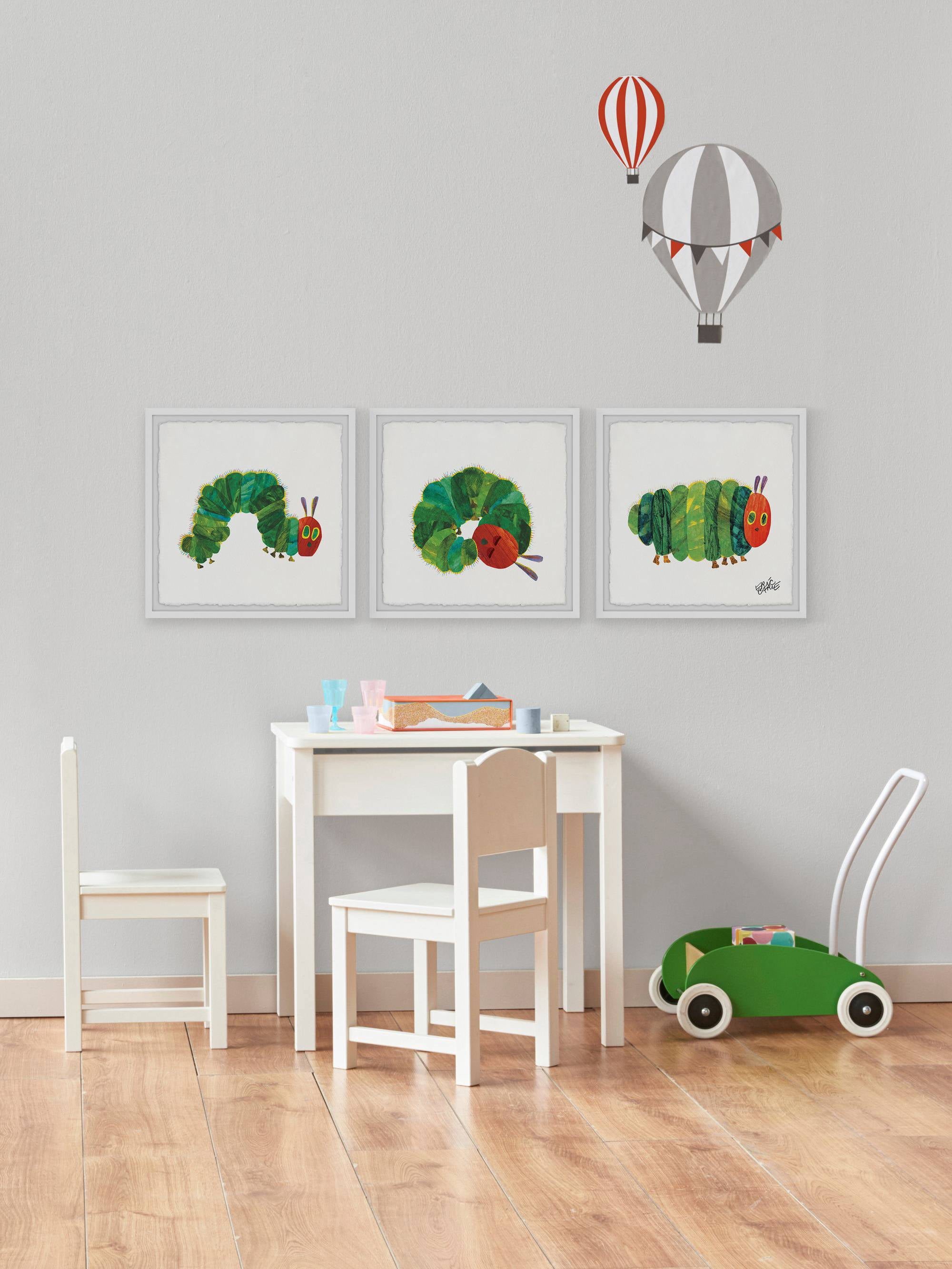 Marmont Hill Harmless Caterpillar Triptych by Eric Carle, 18" x 54"