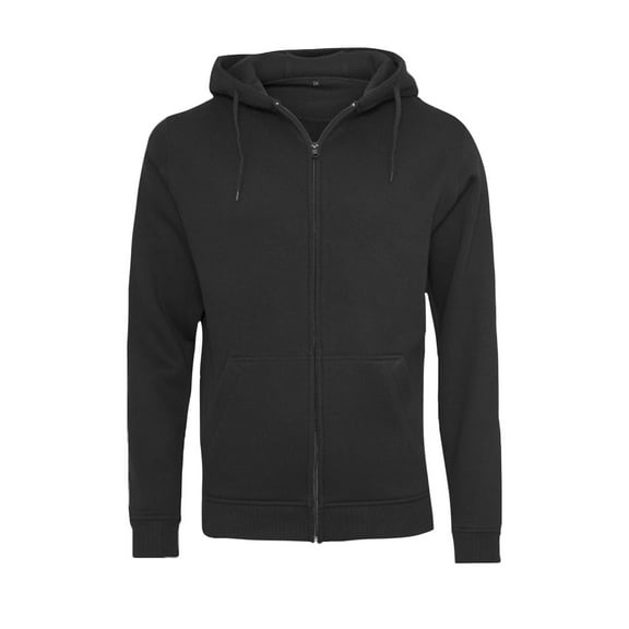 Build Your Brand Mens Plain Full Zip Hoodie