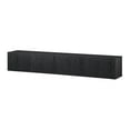 thumbnail image 7 of WAMPAT Floating TV Stand for 80" TVs, Wall Mounted TV Shelf with 3 Fluted Flip-Down Doors, Floating Shelf for Living Room, Bedroom, 70 inch, Black, 7 of 7