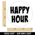 thumbnail image 2 of Happy Hour Fun Text Self-Inking Rubber Stamp Ink Stamper - Blue Ink - Small 3/4 Inch, 2 of 7