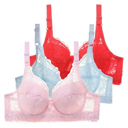 Puawkoer Pack of 3 Women Nursing Bras for Breastfeeding Bras with Underwire Push Thin Sports Bra Up Bra Set Women s Womens Bras Push Up Plus Size Sexy Bustier Sports Bra