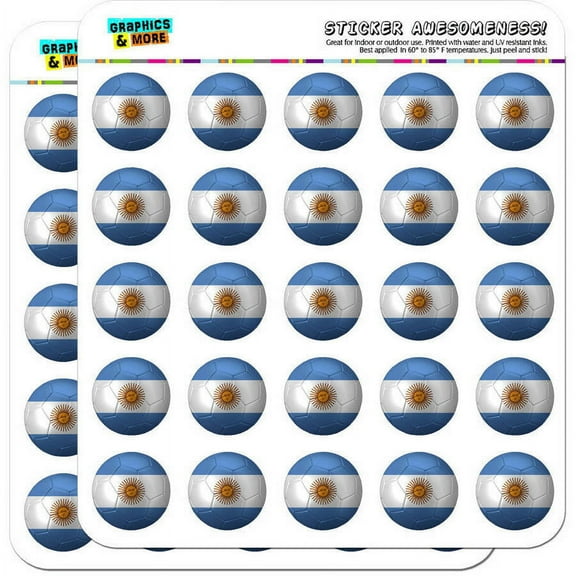 Argentina Flag Soccer Ball Futbol Football 50 1" Planner Calendar Scrapbooking Crafting Stickers