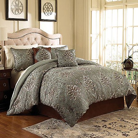 Embassy Row 6 Piece Queen Comforter Set Parker Blue Walmart Com