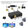 thumbnail image 2 of CKLau 4K@60Hz 2 Port Dual Monitor KVM Switch Displayport with Audio USB 2.0 Hub and Cables DP 1.2 KVM Switch 2 Monitors 2 Computers Support Hotkey Switching, 2 of 5