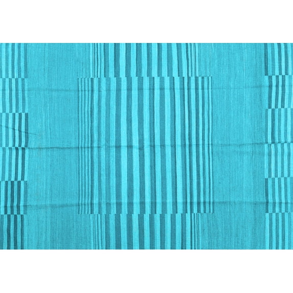 Ahgly Company Indoor Rectangle Abstract Light Blue Contemporary Area Rugs, 5' x 7'