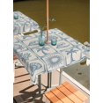thumbnail image 2 of Outdoor Tablecloth with Umbrella Hole for Patio/Picnic/Party/Camping, Vintage Blue Coastal Waterproof Table Cloth Square Cover Washable, Nautical Starfish Coral Conch Ocean Retro (60"x 60"), 2 of 8