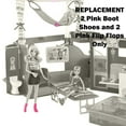 thumbnail image 5 of Replacement Shoes for Barbie Sisters Family Camper Y0744 - Includes 2 Pink Boot Shoes, 2 Purple Boots, 2 Pink Flip Flops, 2 Blue Flip Flops and 1 Teddy Bear, 5 of 6