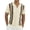 01-Beige, variant on Iceglad Mens Polo Shirts Vintage Striped Knitting Short Sleeves Button Down Golf Shirts