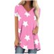 thumbnail image 1 of Camiseta Impresa con Cuello en V de Manga de Raglan de la Parte Trasera Larga Delantera Corta de las Mujeres de Navidad, Vacaciones Informales, 1 of 5