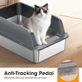 thumbnail image 2 of YIORTWO XL Stainless Steel Cat Litter Box with High-Sided Splash Guard, Odor-Free Metal Litter Pan with Scoop & Integrated Hook, Leak-Proof for Large Cats & Multi-Pet Homes, 2 of 8