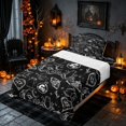 thumbnail image 3 of Homewish Halloween Mystic Moth Twin Sheets, Hippie Crystal Eye Bedding, Black Gray White, 3pcs (1 Flat Sheet, 1 Fitted Sheet and 1 Pillowcase), 3 of 6
