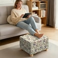 thumbnail image 3 of Xoenoiee Hummingbird Lily Flower Print Ottoman Covers Slipcover Square Ottoman Protector Covers with Elastic Band for Footrest Foot Stool Furniture, Machine Washable, L, 3 of 7