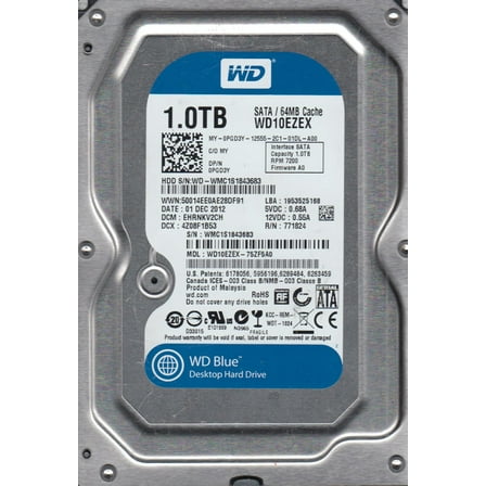 WD10EZEX-75ZF5A0, DCM EHRNKV2CH, Western Digital 1TB SATA 3.5 Hard Drive